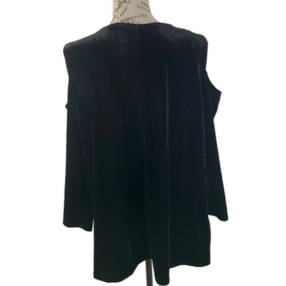 NWT NY Collection velvet cold shoulder blouse Women’s size extra Large - Picture 6 of 9